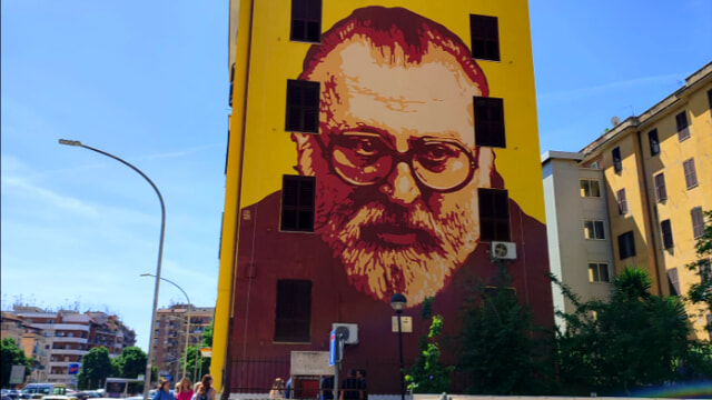 Sergio Leone in un nuovo murale: "Con l'As Roma tributo a un grande romano e tifoso romanista"